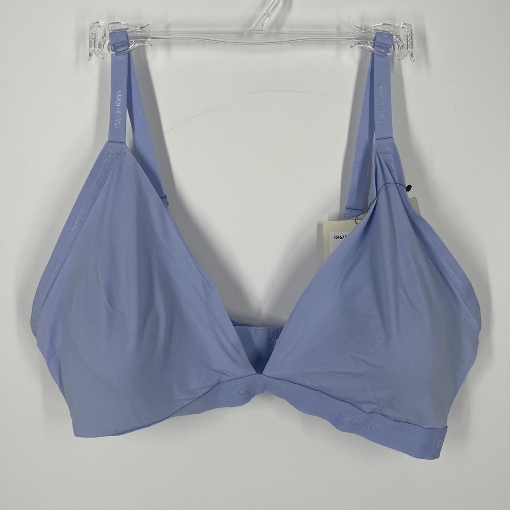 Calvin Klein Form to Body Lightly Lined Bralette Periwinkle QF6758 XL NWT